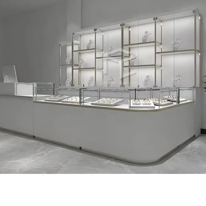 Minimalist Curved Low-Vetrina tal-Dehbijiet tal-Profil B