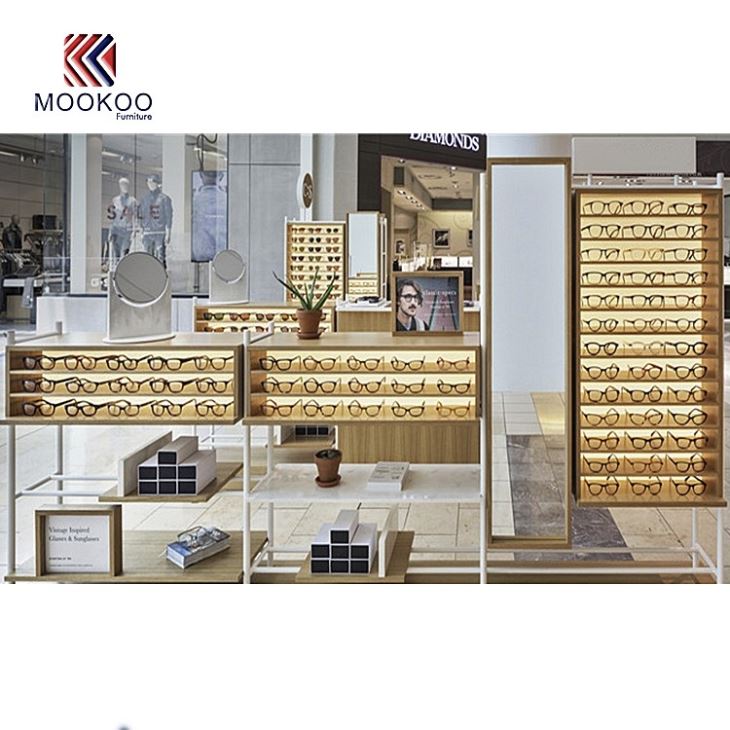 Eyewear Showcase Design Retail Wooden Frames Display For Optical Store