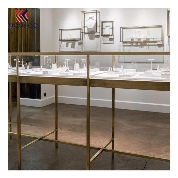 Boutique Glass Display Shelf Jewelry Display Showcase For Jewelry Store