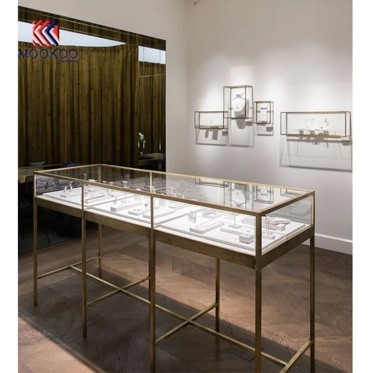 Boutique Glass Display Shelf Jewelry Display Showcase For Jewelry Store