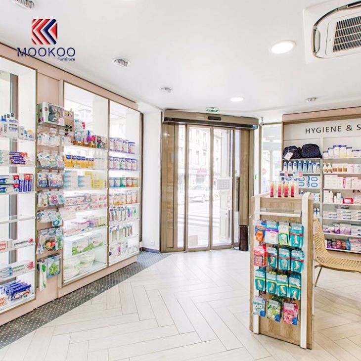 Modern Style Pharmacy Shop Display Cabinet